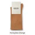 Breathable mid-calf cotton socks in melon orange color with a fine knitted texture - Orange