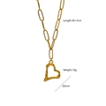 Collana dorata in acciaio inox con ciondolo a cuore testurizzato e catena regolabile - Pendaglio Cuore Nero