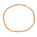 Bracciale minimalista in perline di vetro arancione con accenti sferici dorati - Arancione/Perline Dorate