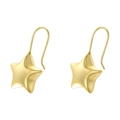 Detailansicht goldener sternförmiger Ohrringe mit minimalistischem Metallfinish - Sternform (VE1562) / Gold