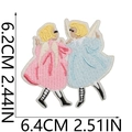 Macro view showing detailed embroidery texture and dimensions of cute angel patches - Two Little Angels (S30HXZ-096-08)