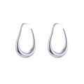 Elegante silberne hohle Tropfenohrringe aus Edelstahl mit poliertem Metallic-Finish - Stahlfarbe