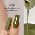 Avocado green plant-based nail polish F096 with matte and glossy finish effects - F096 Avocado Green
