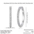 Elegant S925 silver double-row moissanite hoop earrings with 18K white gold plating - Round/E13372