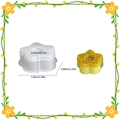 Silikonform für Blumenkerzen zum Selbermachen, 5,8 cm Durchmesser mit Maßangaben - Blumenstil 003 / Halbtransparentes Weiß