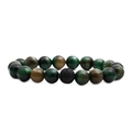 Handmade green tiger eye and volcanic lava stone beaded bracelet for men and women - 10mm Bead Diameter
