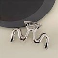 M-Shape Minimalist Wave Style / Bright Silver