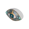 Ceramic evil eye decor piece in white with turquoise and gold pattern details - Morocco Style F