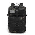 Tactical camouflage backpack with MOLLE system and US flag patch for outdoor hiking - One Size / Black CP Camouflage