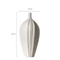 Vaso in ceramica bianca 35cm con trama a pieghe verticali e finitura opaca - Vaso Aglio di Media Altezza 35cm