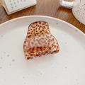 Fashionable tortoise shell patterned acrylic hair claw clip for ponytail styling - Speckled Brown