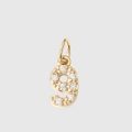 Gold plated number 9 pendant featuring pave set cubic zirconia for DIY jewelry making - 9-Gold