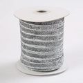 Single roll of 1cm sparkling silver glitter ribbon for DIY crafts on a white spool - Silver 11