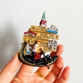 3D Venice resin fridge magnet with gondola and landmarks like San Marco Rialto - (46) Venice Road Sign