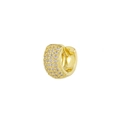 Orecchini a cerchio classici placcati in oro 18K con micro-pavé di zirconi bianchi da donna - Piccolo (6.4mm) / Oro