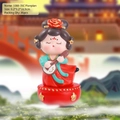 Traditional Tang style girl figurine holding pipa, resin sculpture, 18.9cm height - 35C Pipa Large / Ancient Style Ornament Series