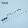 0.8cm lake blue Triton straw set with reusable silicone tip and cleaning brush - Lake Blue