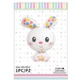 Simpatico palloncino in foil a forma di coniglio bianco a pois per Pasqua, 55x78cm - Coniglietto Colorato / 55x78cm