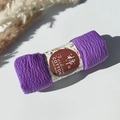 Pleated bubble shawl scarf in purple wrinkle cotton fabric with a soft textured finish - Style #117