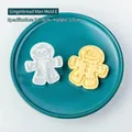 Gingerbread man cookie cutter mold for Christmas baking, size 5x5.8cm white plastic tool - Gingerbread Man Stamp E