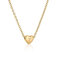 Collar de corazón dorado con el grabado de la letra Y en una fina cadena de eslabones - Estilo Inicial Y Corazón (Y)