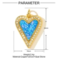 Dimensioni tecniche del ciondolo a cuore in opale blu con rame e zirconi - YF1373-Cuore Stellato