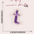 Purple embroidered letter t patch with white border for clothing DIY and school uniforms - Letter-T
