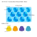 Blue silicone ghost mold for Halloween baking and DIY candy with 11 compartments - 11-Cavity Ghost Style (D5118-3C)
