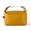Insulated lunch bag in mustard yellow ripstop nylon with roll-top buckle closure - Yellow