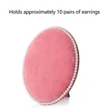 Schmuckständer aus rosa Samt für Ohrringe mit Perlenrand für zehn Paar Ohrringe - Klein / Rosa Samt