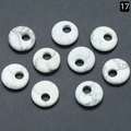 White natural crystal stone donut beads with grey marble texture for DIY jewelry making - 18mm Side Hole Howlite