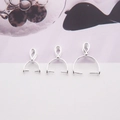 Three sizes of silver S925 sterling silver pinch bails for DIY jewelry pendants - Large / Silver