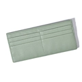 Mint green lychee grain leather wallet featuring a multi-slot card holder design - Mint Green