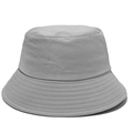 Classic light grey cotton bucket hat with premium twill texture in minimalist style - Gray
