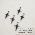 Ciondoli a stella in acciaio inossidabile argento 12,5x23mm per creazione gioielli - Stella a quattro punte