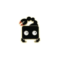 Cartoon cube-shaped Scorpio enamel pin in black and gold finish for backpacks - Black Scorpion Style (CZ1910-8)