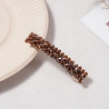 Gros plan détaillé d'une barrette en cristal brun sur un fond texturé minimaliste - Brun Foncé