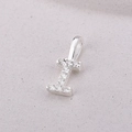925 sterling silver necklace featuring a sparkling letter T pendant with clear crystals - Letter I / Silver