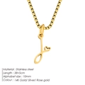 Minimalist gold stainless steel initial J necklace with heart detail and sturdy box chain - Letter J / 38+5cm / Gold