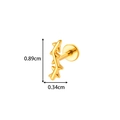 Golden titanium thorn labret stud earring measuring 0.89cm by 0.34cm for ear or lip piercing - Thorns Branch Style (T2559-5) / Gold