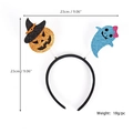 Halloween spring headband with glittery pumpkin and ghost charms plus size markings - Pumpkin/Blue Ghost