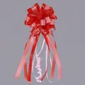 Large double-layered red and white striped pull bow ribbon for gift wrapping and weddings - Vertical Stripe Red