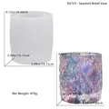 Dimensiones detalladas del molde de silicona con relieve de concha y maceta de resina - Molde de silicona para maceta con relieve de concha