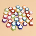 Macro shot of 10mm colorful five-petal flower resin beads for DIY bracelet jewelry making - Multicolor