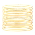 Bohemian gold alloy multi-layer bangle set with smooth and twisted bracelet designs - 11 KC Gold A-179 (14-Piece Set)