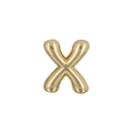 Polished golden 3D bubble letter X charm with a minimalist and glossy mirror finish - Letter X / Gold