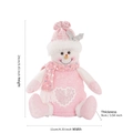 Pink snowman Christmas plush gift bag, dimensions 24cm height, 11cm width, 9cm thickness - Pink Heart Apple Bag Snowman