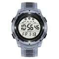 Digital sport watch with light blue silicone strap and large LCD display for teens - Gray