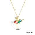 Collana ballerina dorata con zirconi colorati e specifiche delle dimensioni - Colorato