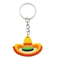 Macro detail of Mexican Sombrero keychain made of colorful PVC soft rubber - Sombrero Style